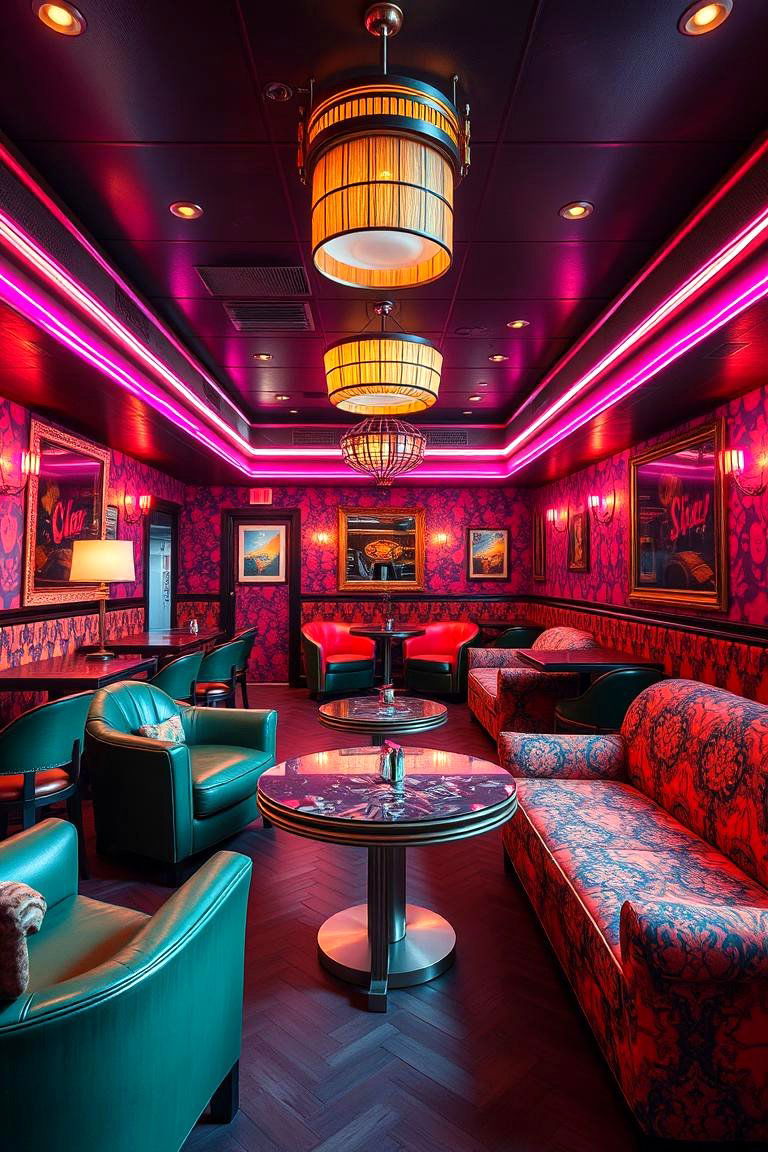 Retro 70s Inspired Cigar Room - 24 Cigar Room Ideas