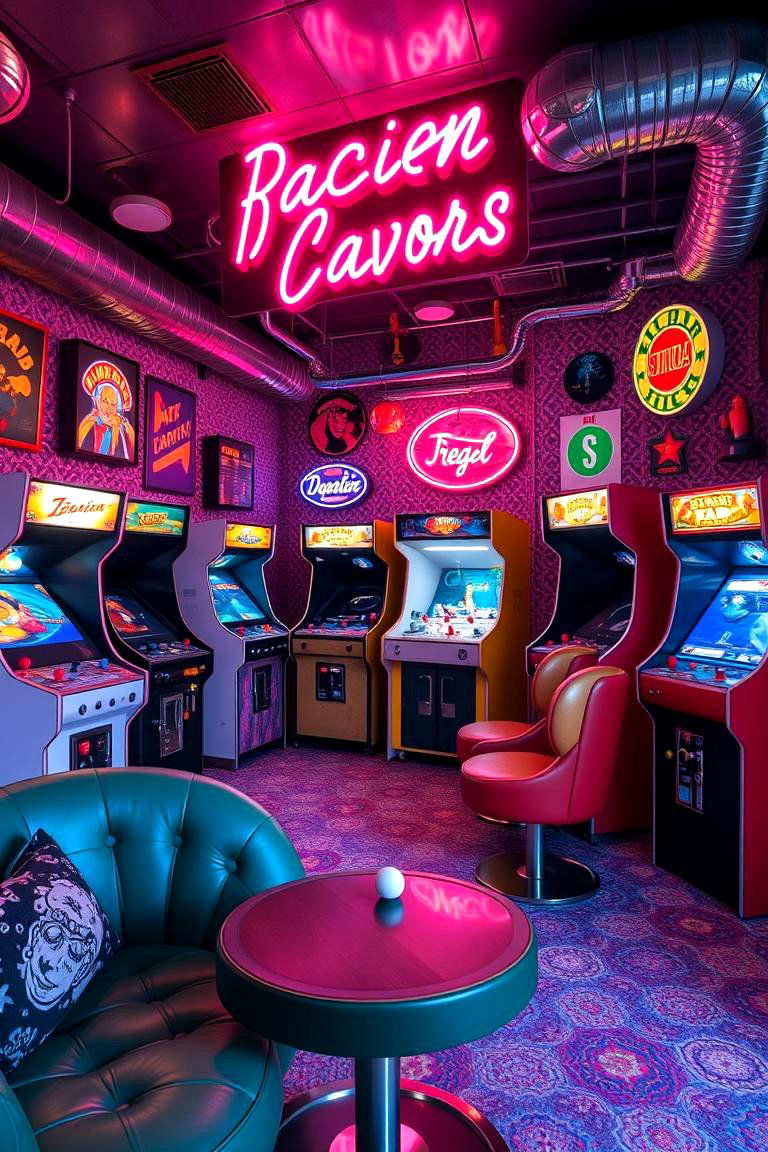 Retro Arcade Man Cave - 24 Man Cave Design Ideas