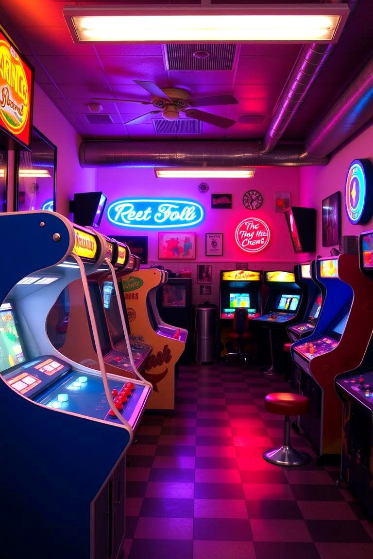 Retro Arcade Room - 24 Teen Hangout Room Ideas