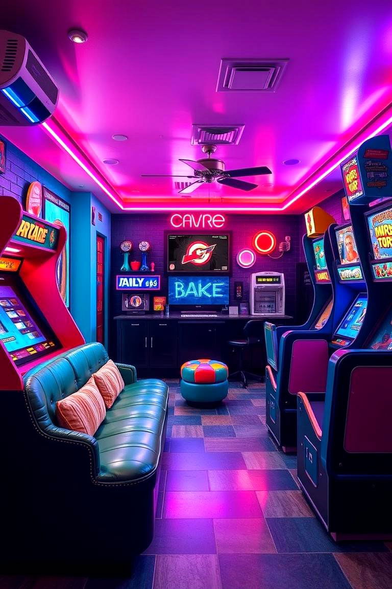 Retro Arcade Seating Adventure - 24 Man Cave Seating Ideas