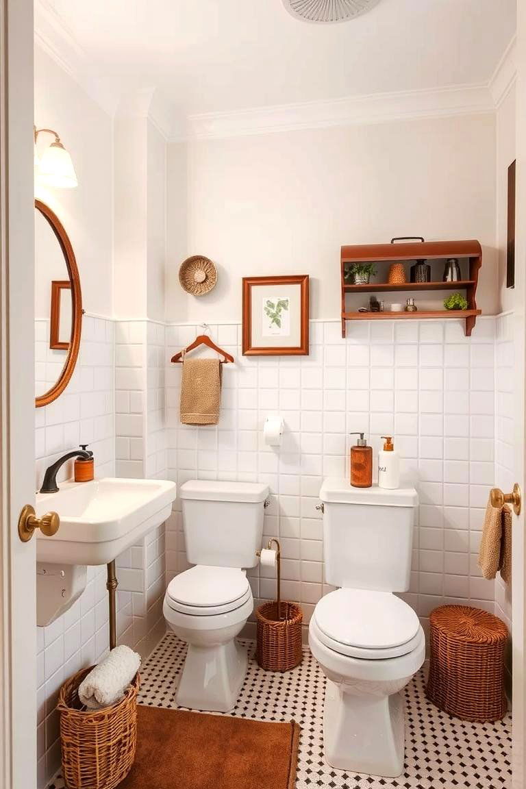 Retro Brown and White Decor Pieces - 24 Brown and White Bathroom Ideas