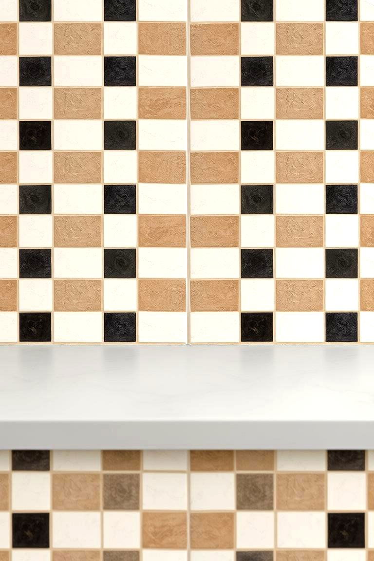 Retro Checkerboard Vibe - 24 Black and White Kitchen Backsplash Ideas