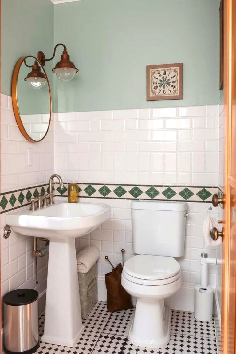 Retro Chic Elements - 24 Downstairs Toilet Ideas