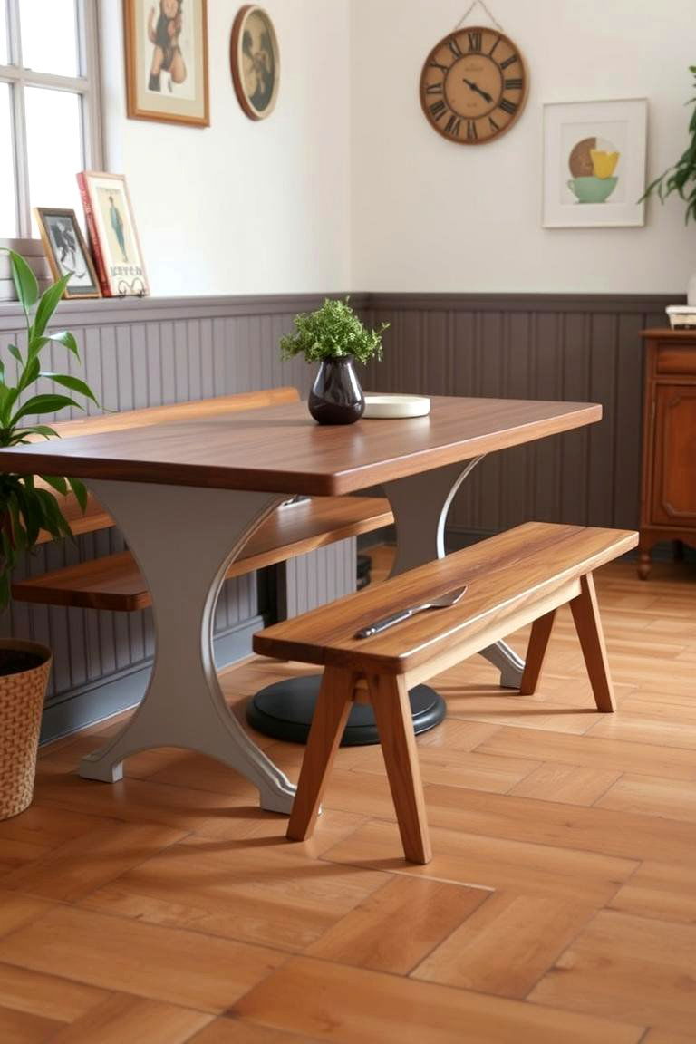 Retro Dining Bench Appeal - 24 Vintage Dining Room Ideas