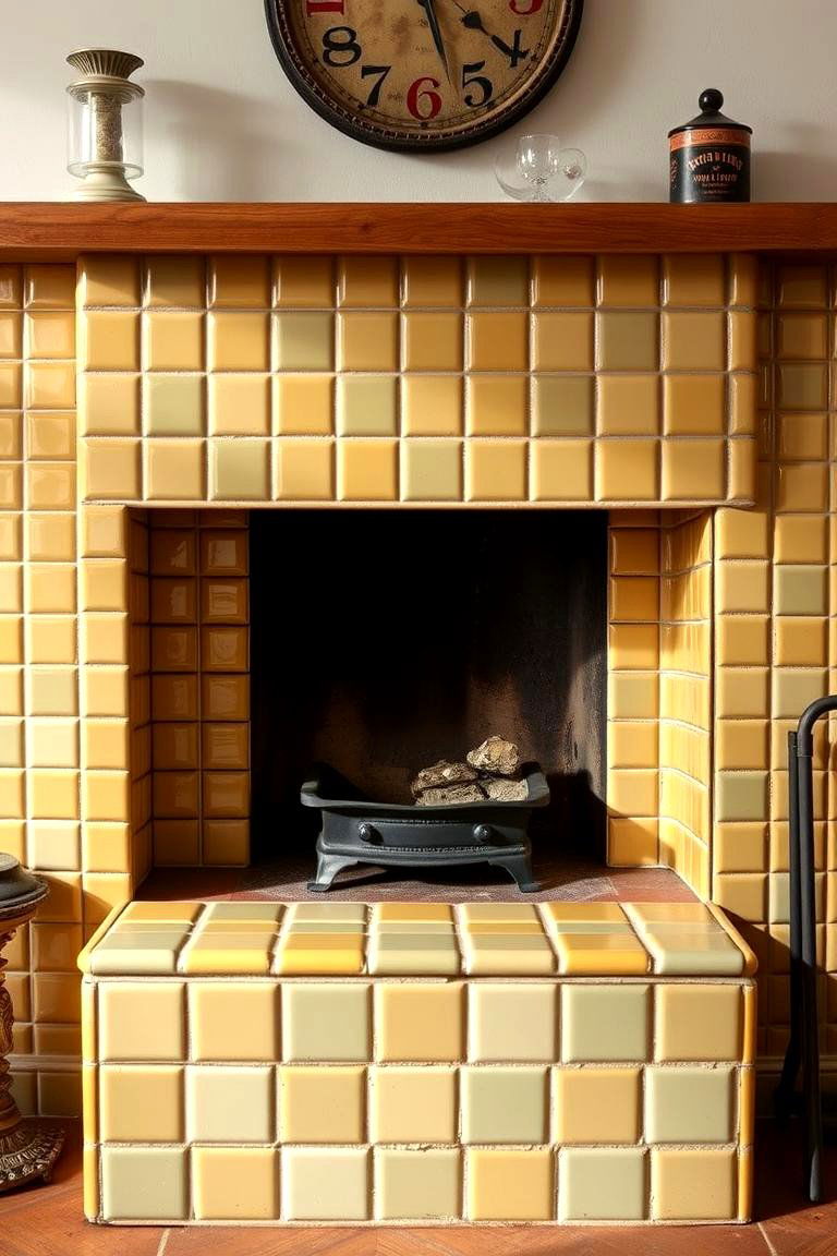 Retro Enamel Farmhouse Style - 24 Farmhouse Fireplace Tile Ideas