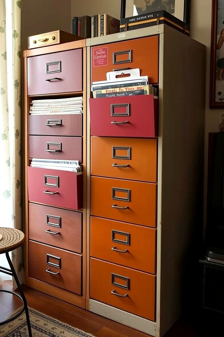 Retro Filing Cabinets - 24 Vinyl Record Storage Ideas