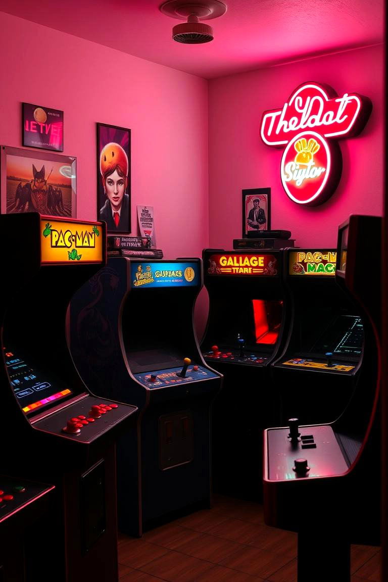 Retro Game Collection Corner - 24 Arcade Room Ideas