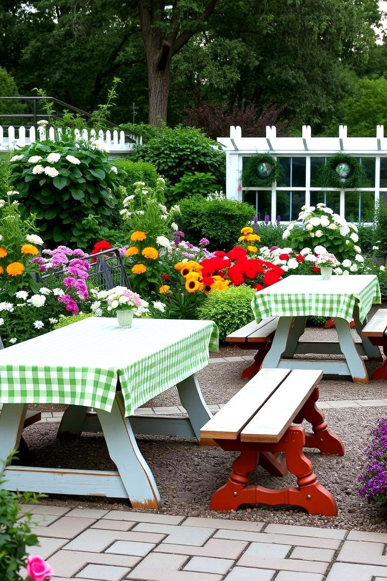 Retro Garden Picnic Area - 24 Vintage Garden Ideas