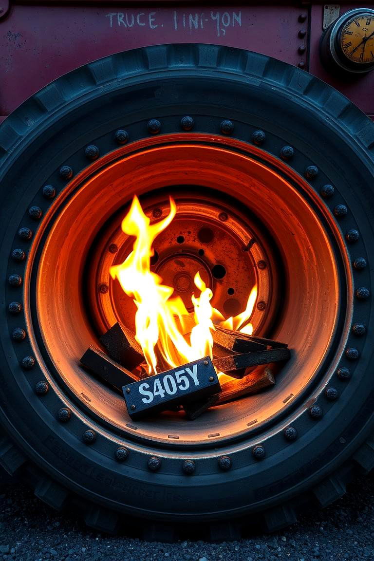 Retro Industrial Truck Rim Fire Pit - 24 Truck Rim Fire Pit Ideas