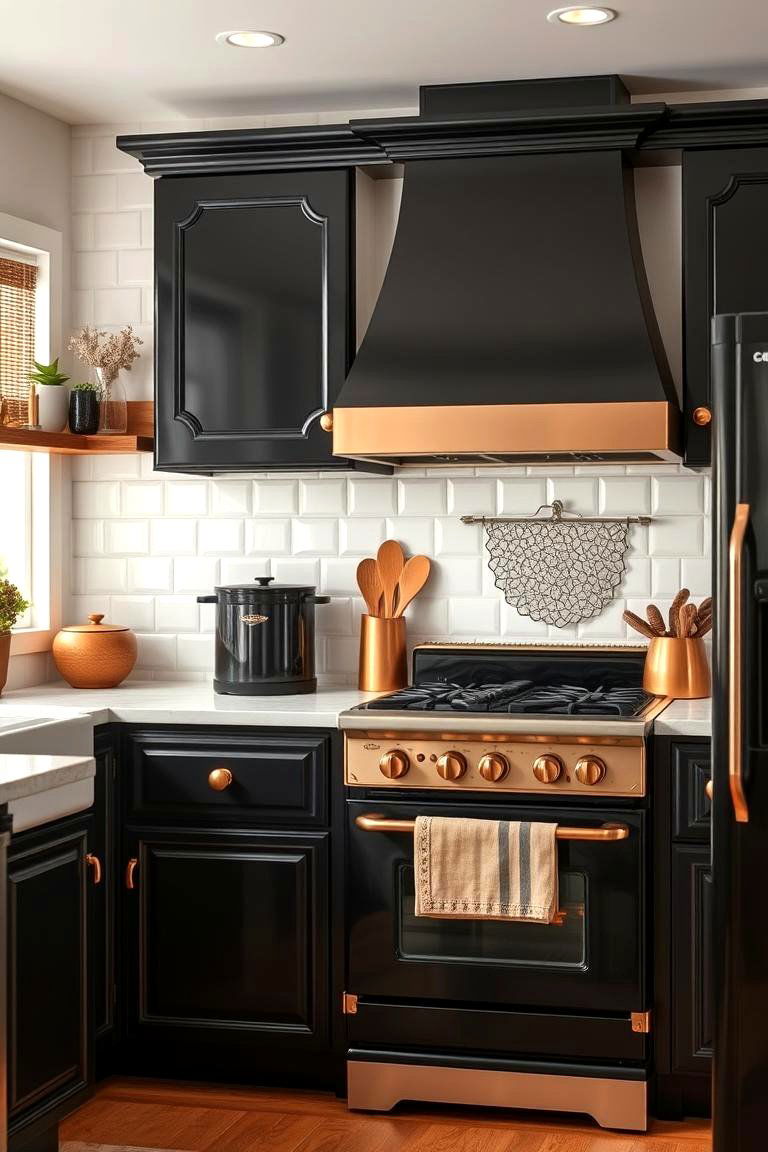 Retro Inspired Black and Copper Kitchen Appliances - 24 black and copper kitchen ideas