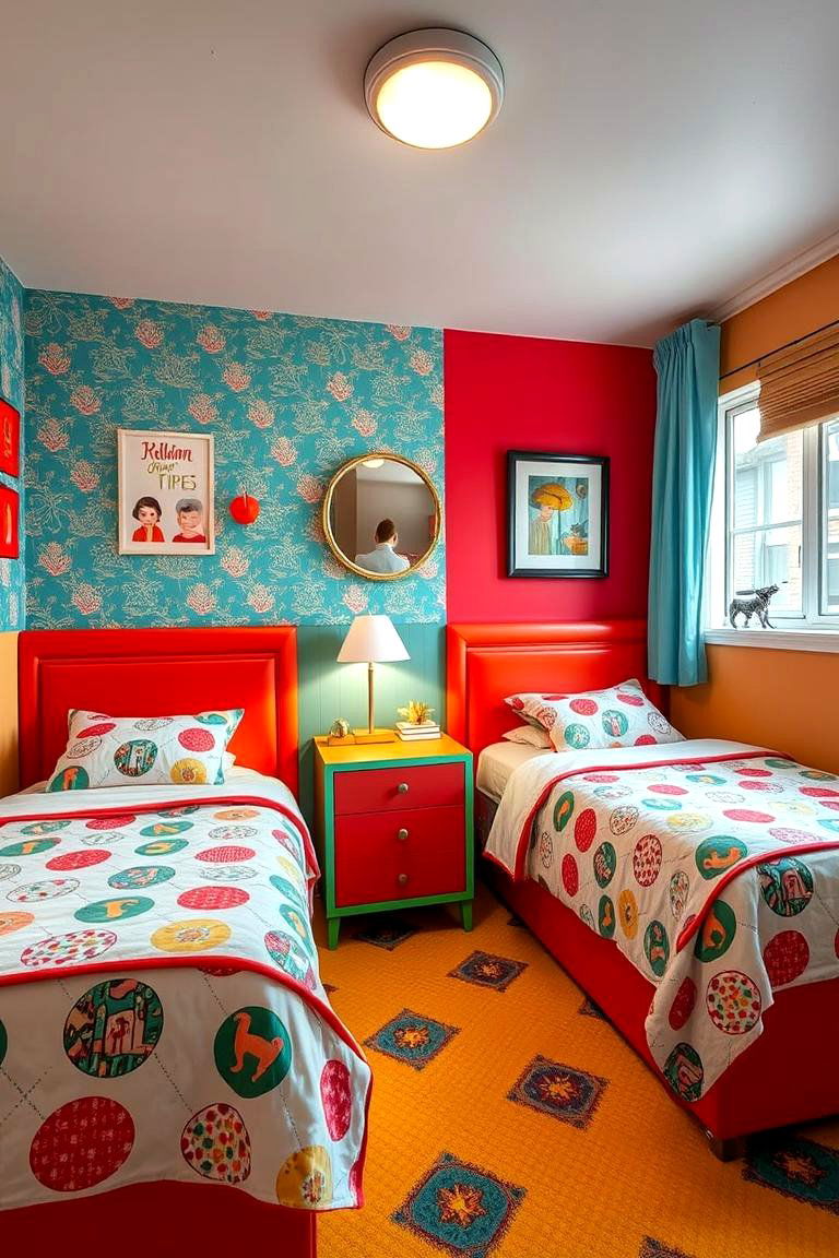 Retro Inspired Revival - 24 Twin Bedroom Ideas