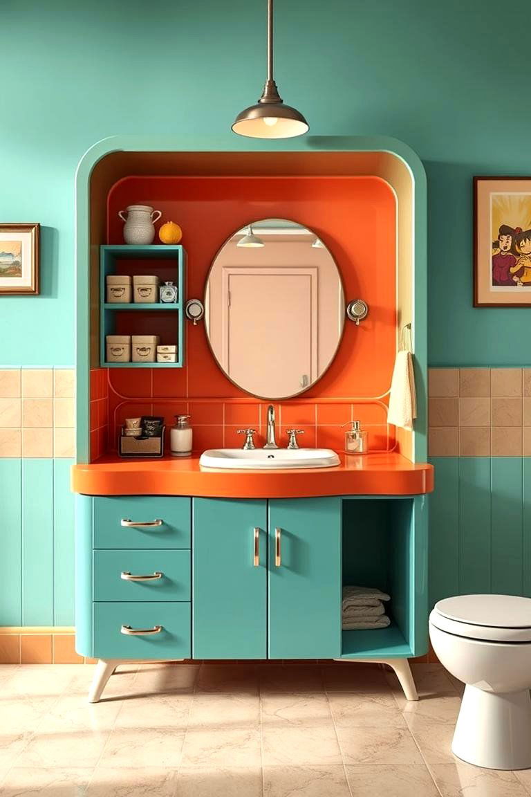 Retro Inspired Vanity Design - 24 Bedroom Vanity Ideas