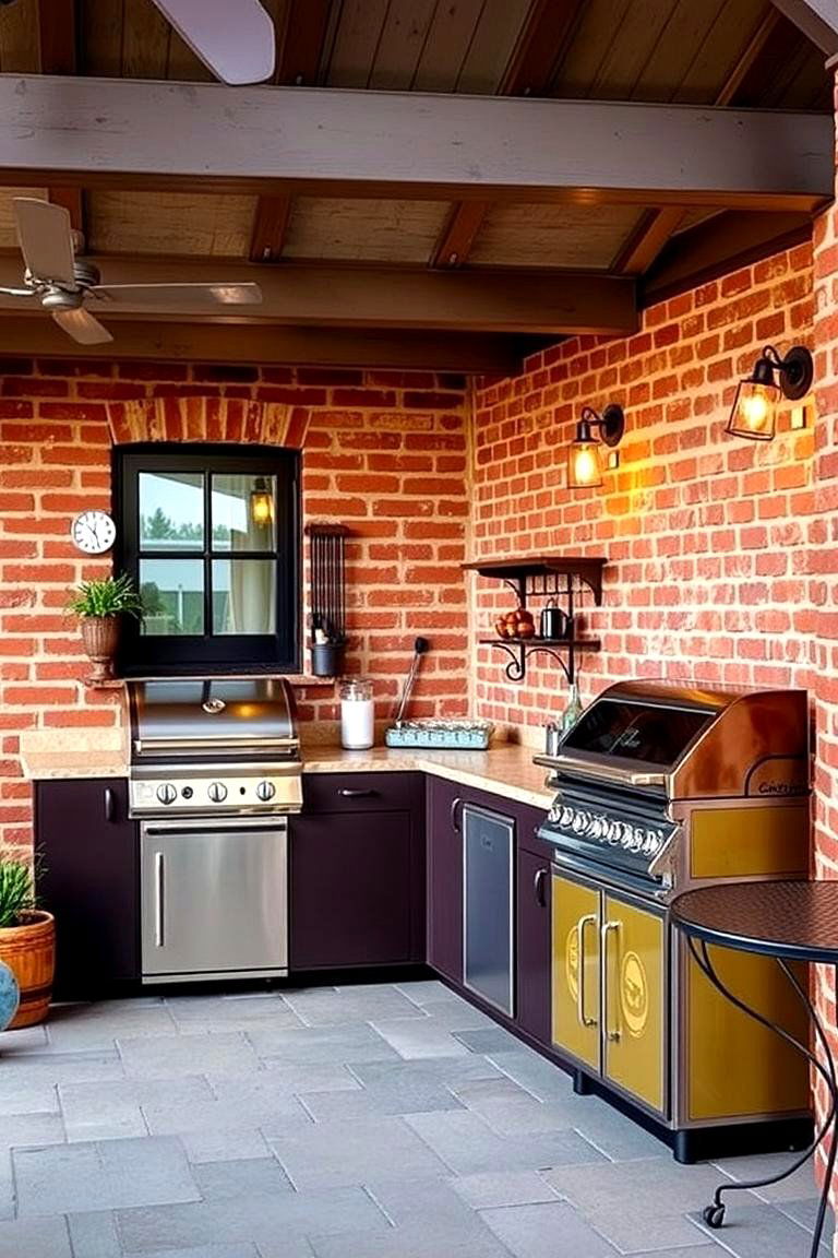 Retro Inspired Vintage Charm Kitchen - 24 L Shaped Outdoor Kitchen Ideas