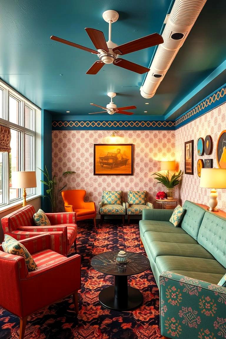 Retro Lounge Area - 24 Enclosed Porch Ideas