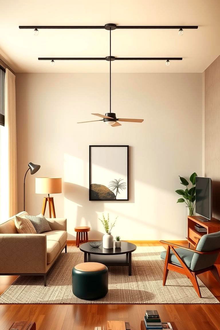 Retro Mid Century Modern Fixtures - 24 Living Room Ceiling Lighting Ideas
