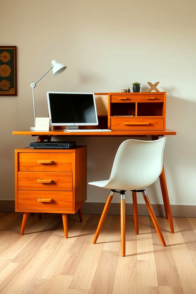 Retro Mid Century Modern Setup - 24 Desk in Living Room Ideas