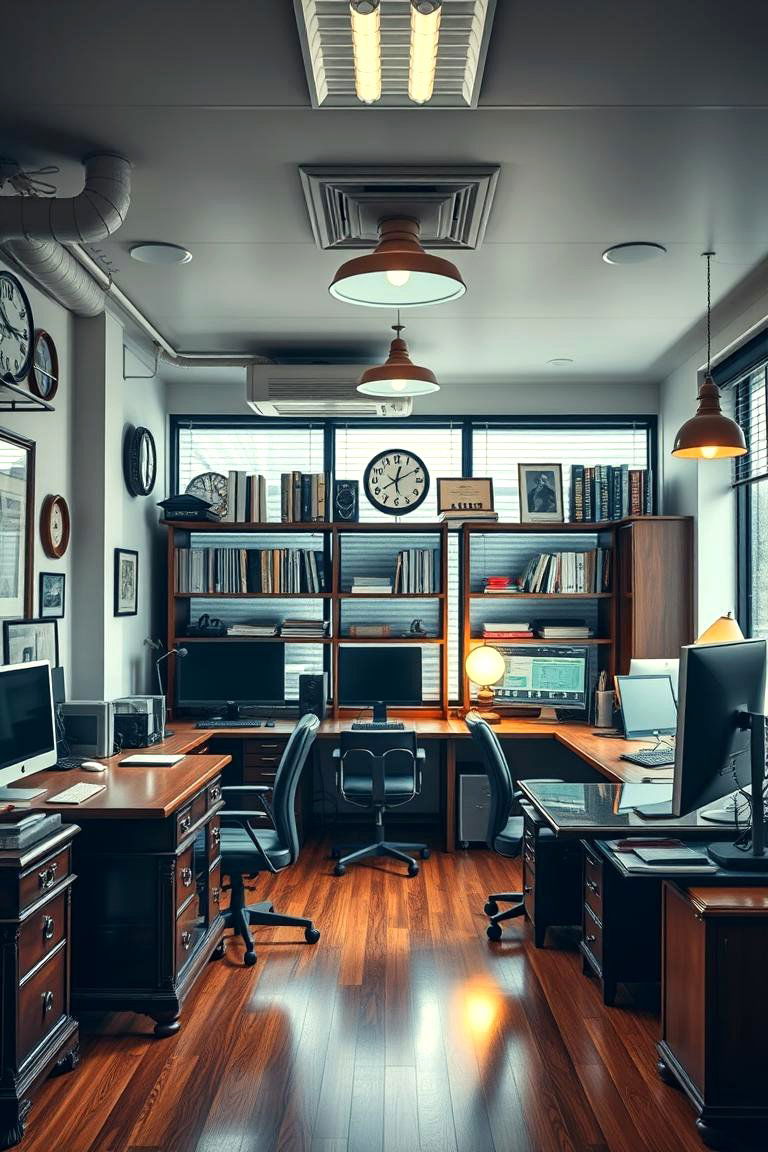 Retro Modern Fusion - 24 Home Office Ideas for Him