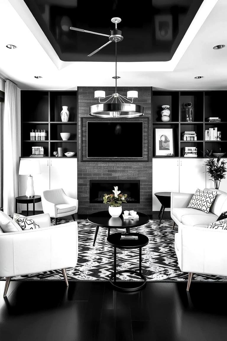 Retro Modern Revival - 24 Black and White Living Room Ideas