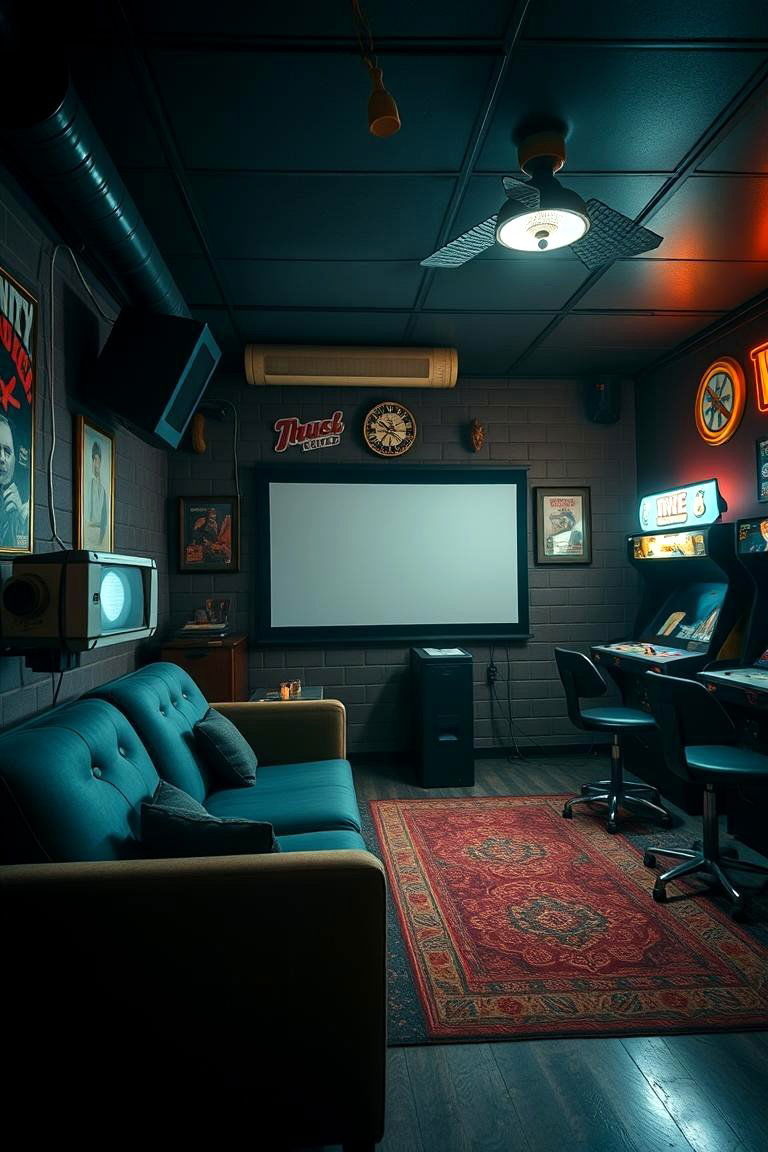 Retro Movie Corner - 24 Arcade Room Ideas