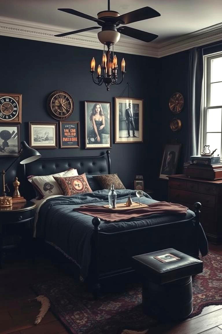 Retro Noir Vibes - 24 Dark Bedroom Ideas