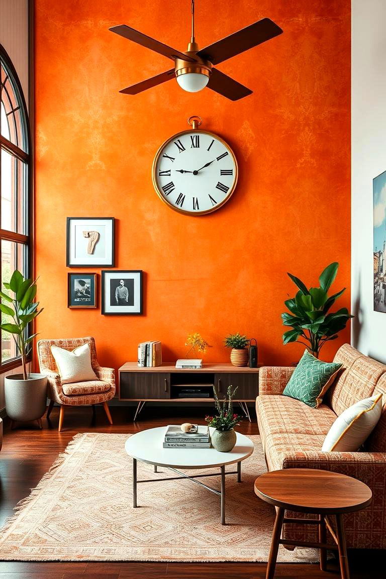 Retro Orange Revival - 24 Orange Accent Wall Ideas