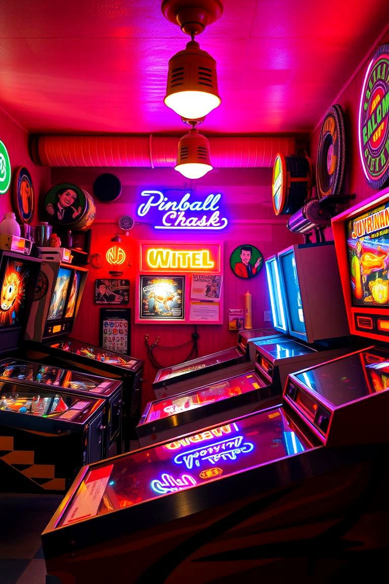 Retro Pinball Nook - 24 Basement Game Room Ideas