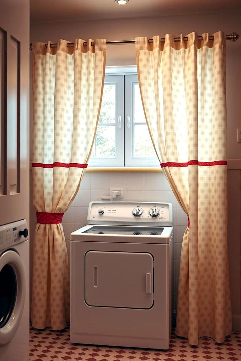 Retro Polka Dots - 24 Laundry Room Curtain Ideas
