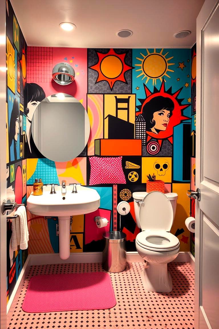 Retro Pop Art - 24 Bathroom Mural Ideas