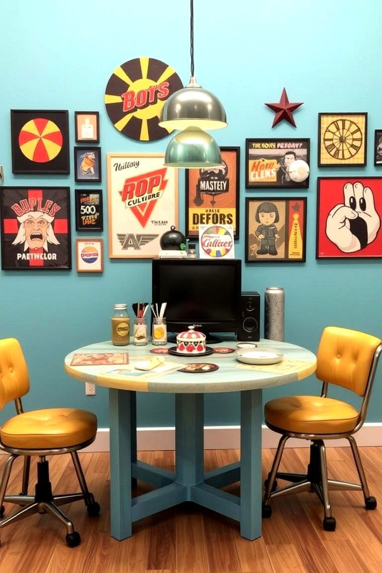 Retro Pop Culture Accent - 24 Round Table Decor Ideas