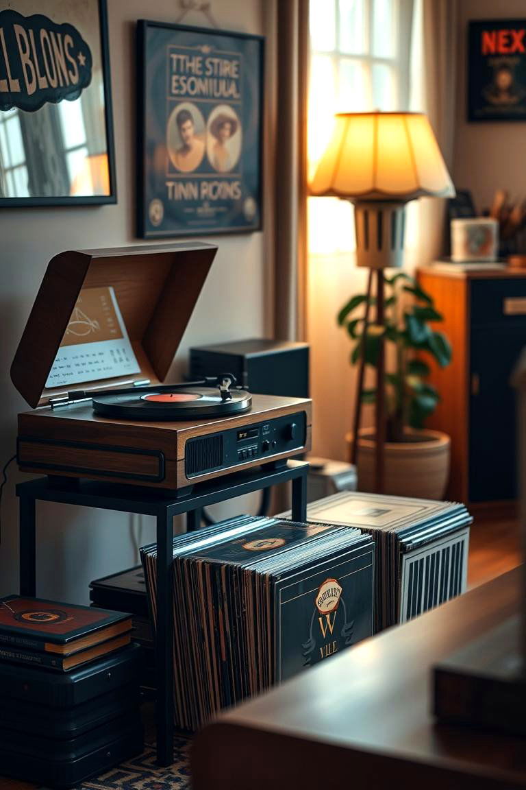 Retro Record Players and Vinyl - 24 Vintage Decor Ideas