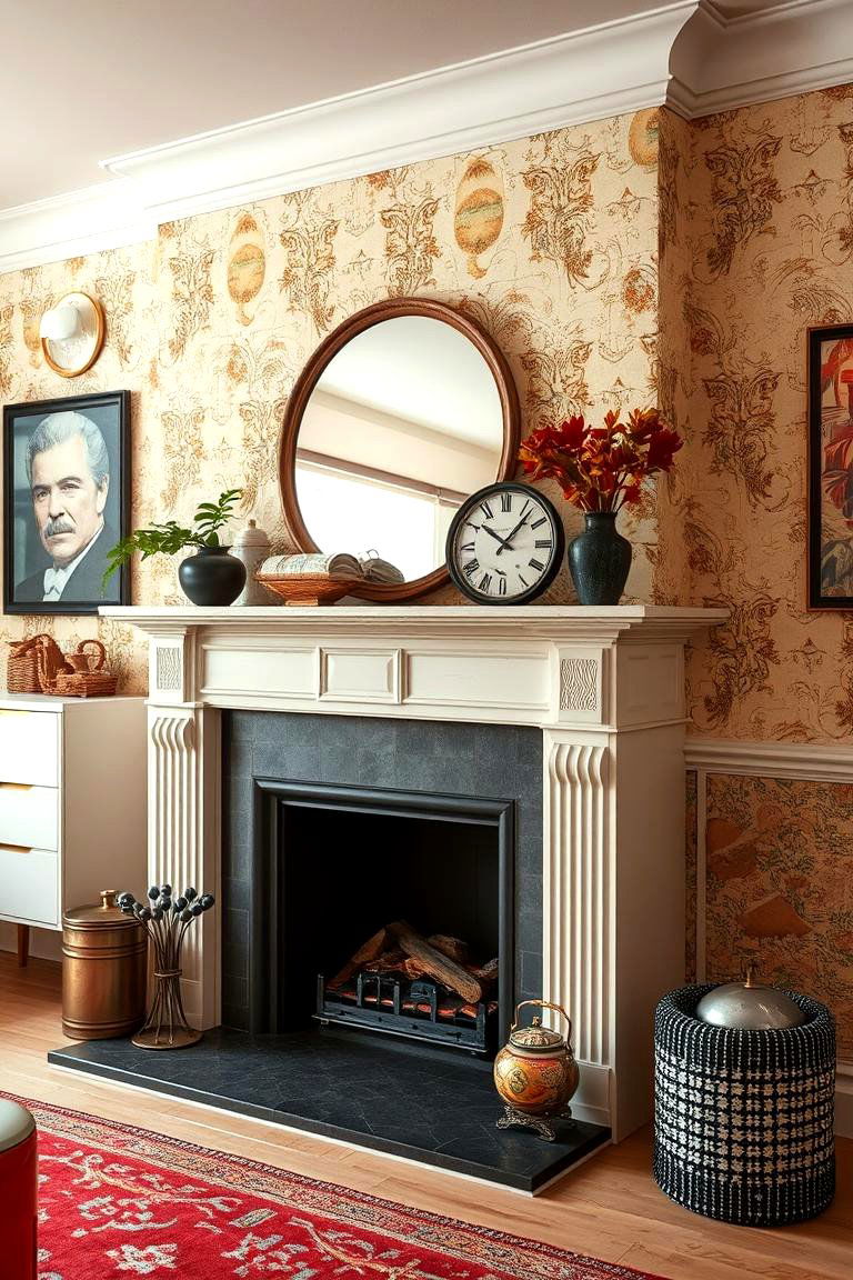 Retro Revival Aesthetic - 24 Black and White Fireplace Ideas