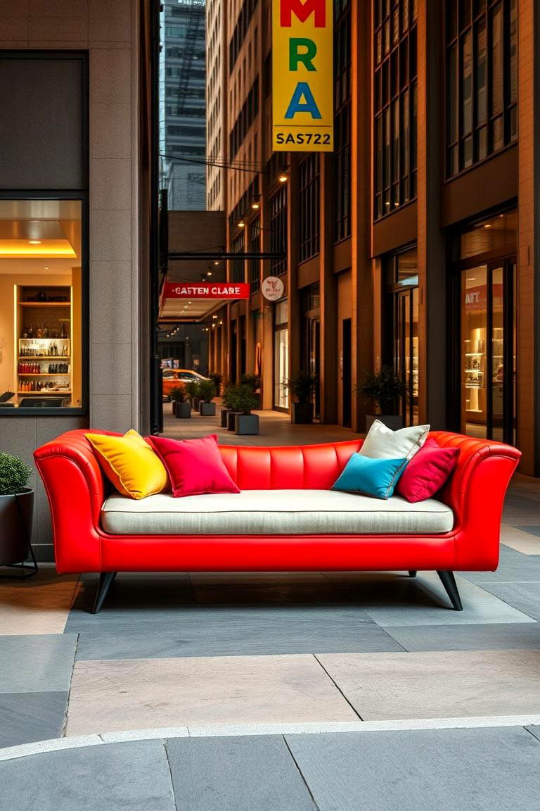 Retro Revival Daybed with Bold Colors - 24 Daybed Ideas for Small Spaces