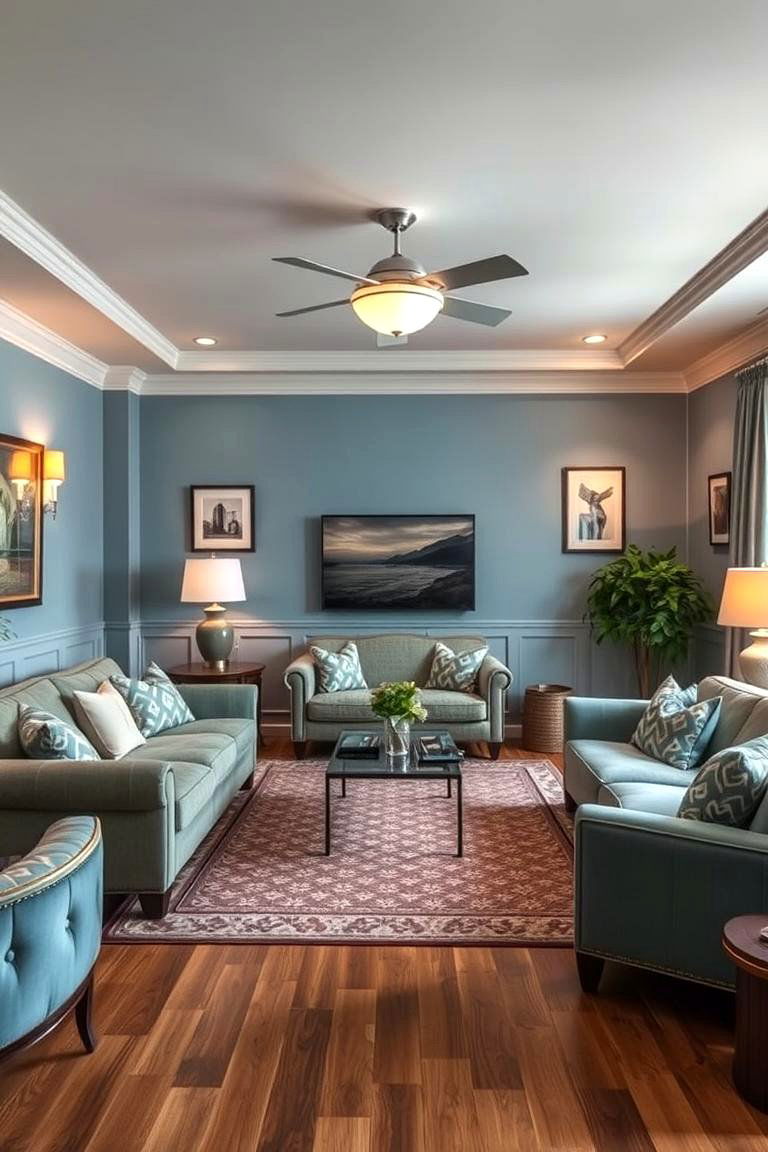 Retro Revival Nostalgic Blue and Grey Vibes - 24 Blue and Grey Living Room Ideas