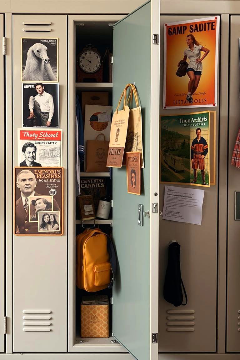 Retro School Memorabilia - 24 Locker Decor Ideas