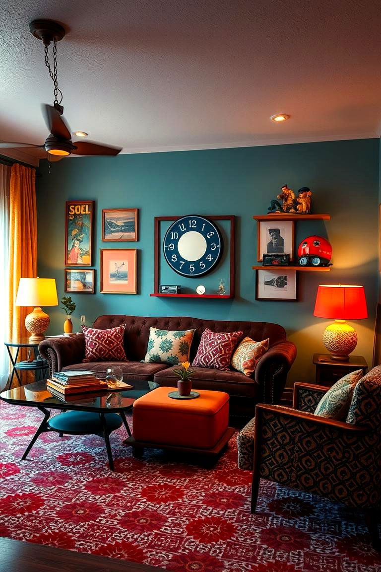 Retro Style Revival - 24 Dark Brown Couch Living Room Ideas