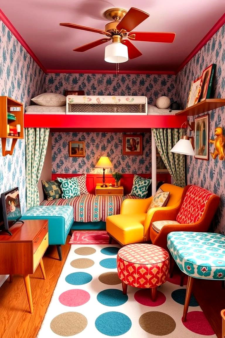 Retro Vintage Bed Nook - 24 Bed Nook Ideas