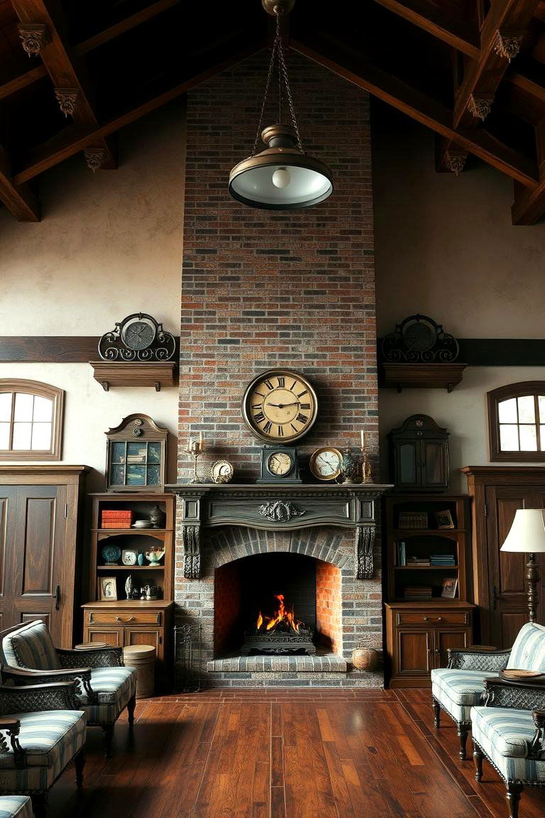 Retro Vintage Charm - 24 Two-story Fireplace Ideas