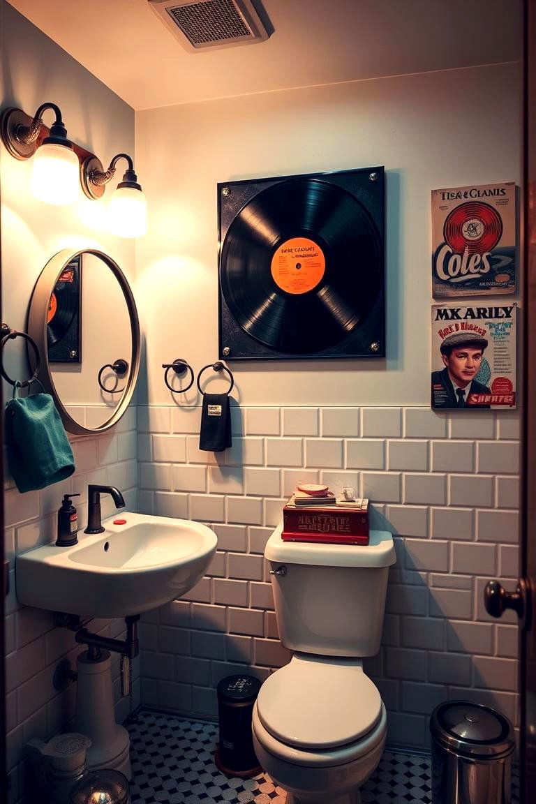 Retro Vinyl Accents - 24 Quirky Bathroom Ideas