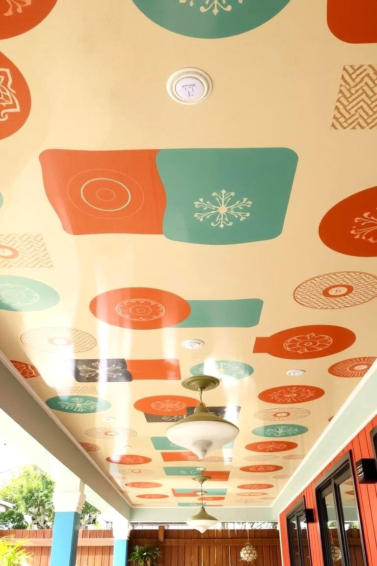 Retro Vinyl Ceiling Patterns - 24 Vinyl Porch Ceiling Ideas
