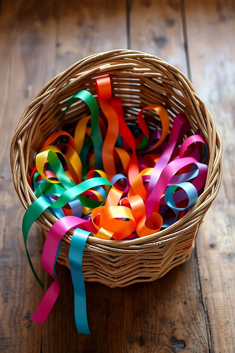 Ribbon Basket Liner - 24 Ribbon Storage Ideas