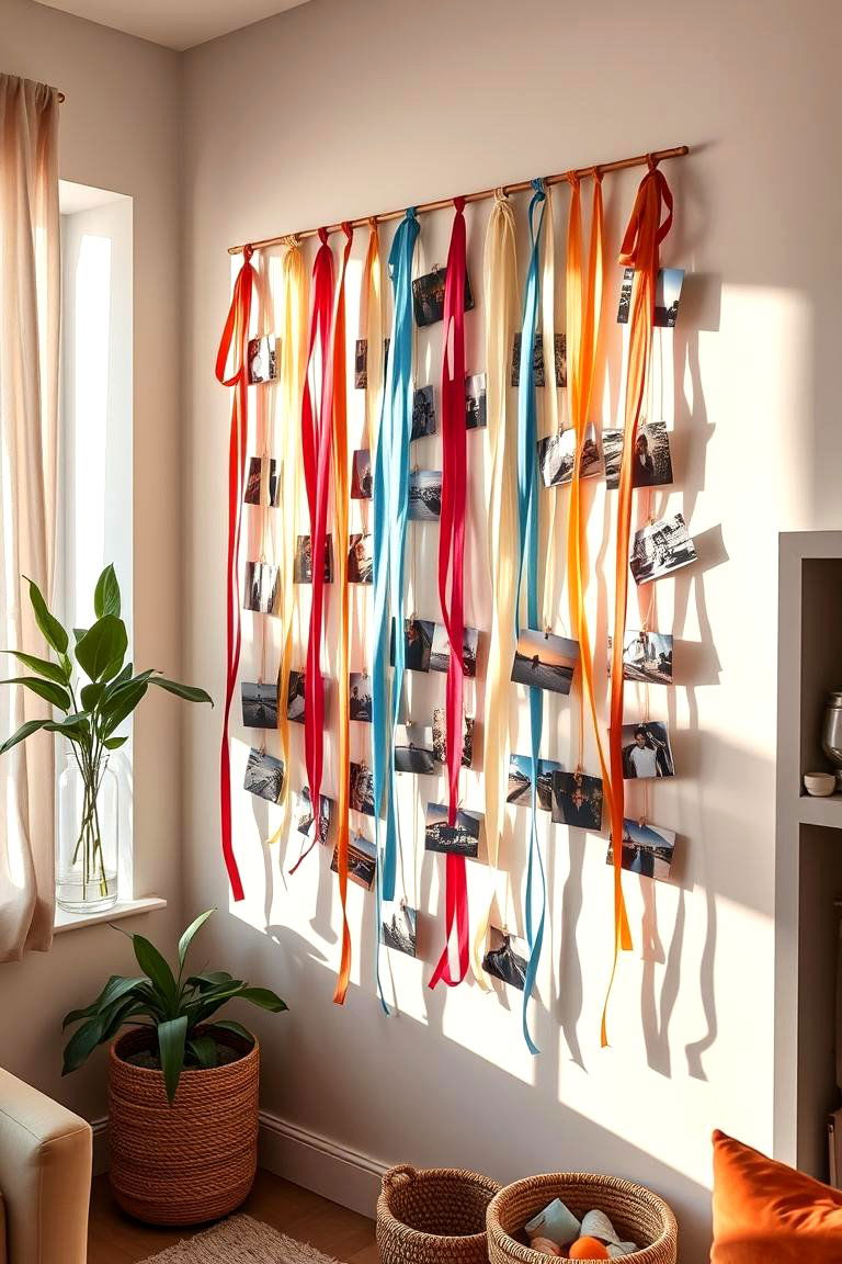 Ribbon Photo Hanging Display - 24 Ribbon Storage Ideas