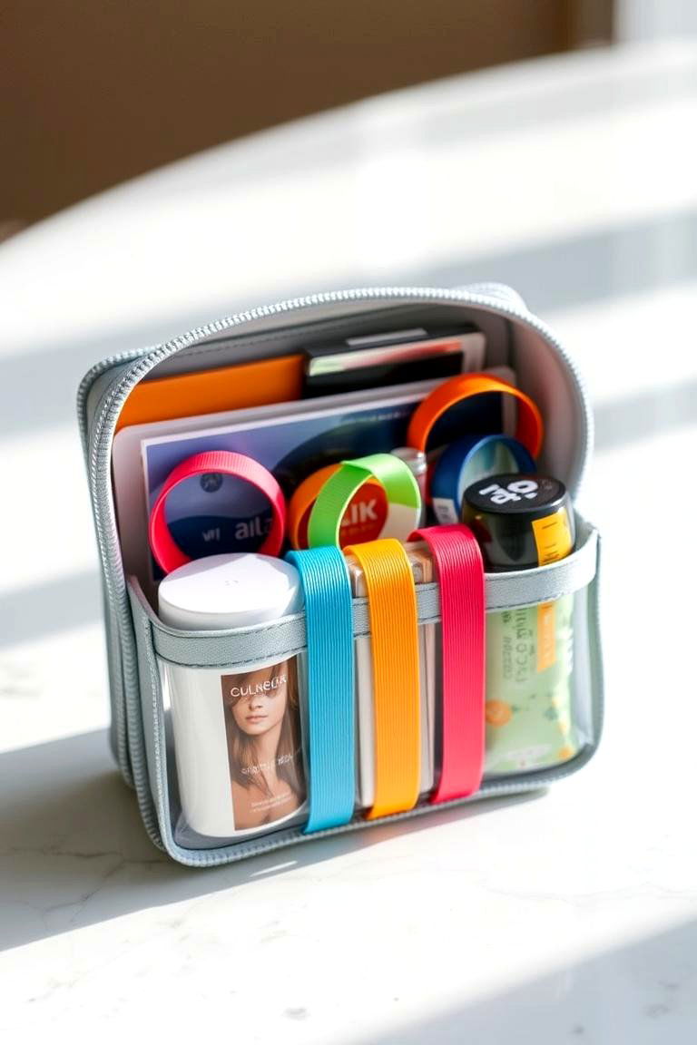 Ribbon Travel Essentials Organizer - 24 Ribbon Storage Ideas