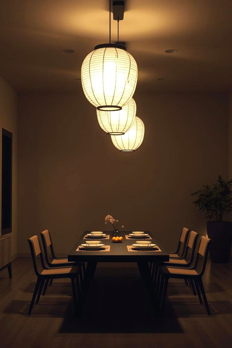 Rice Paper Lighting Effects - 24 Japanese Dining Room Ideas