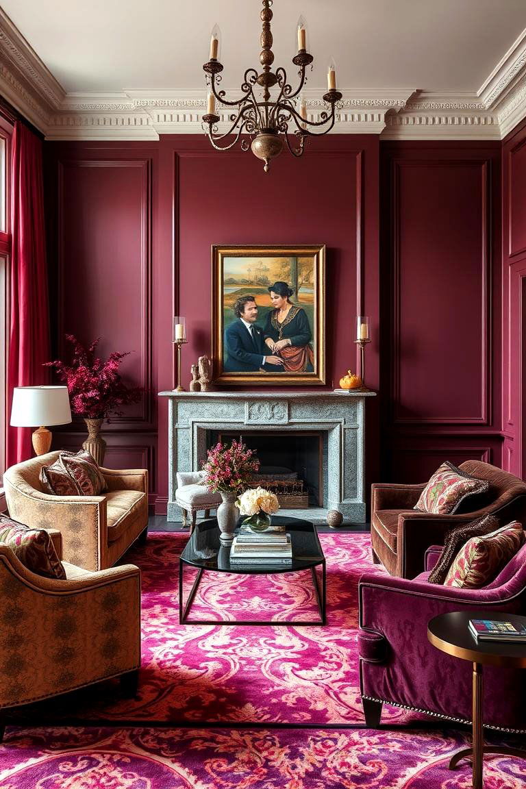 Rich Bold Fabrics - 27 1927s Living Room Design Ideas