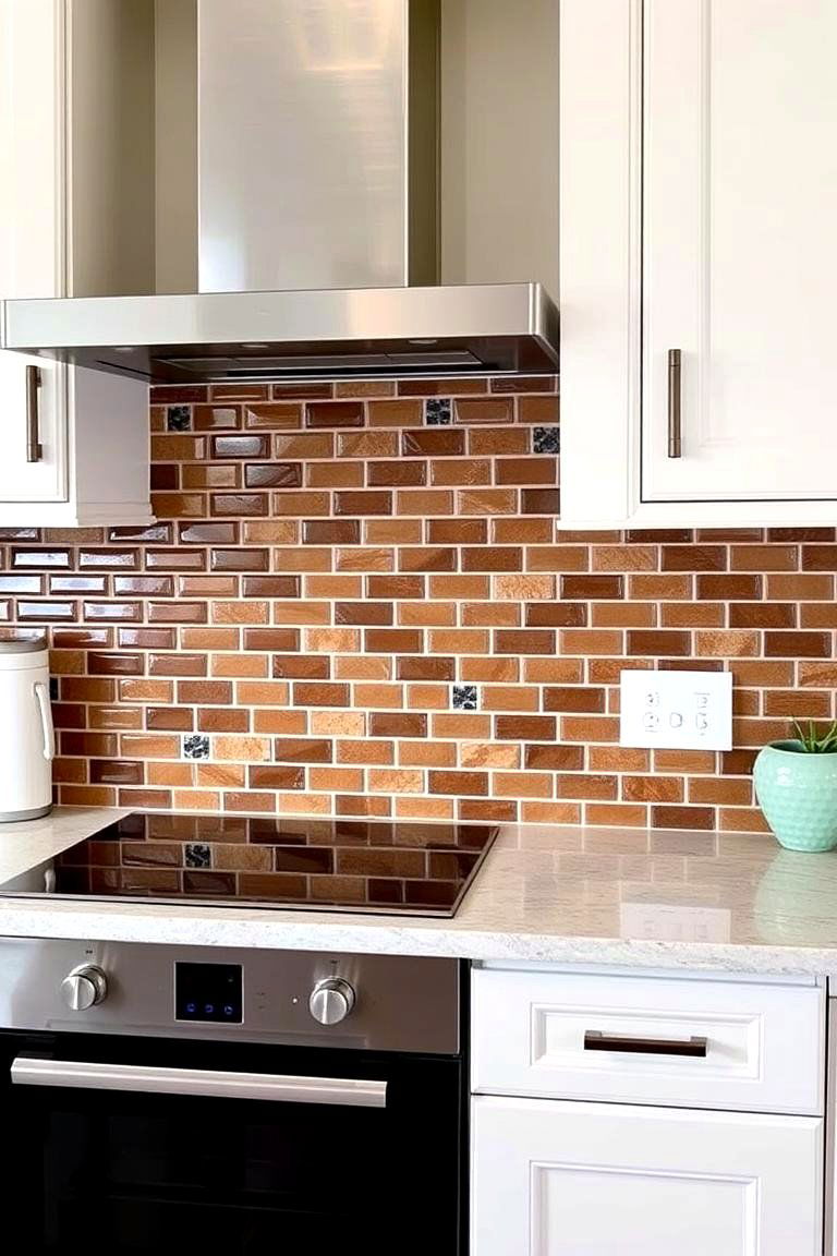 Rich Brown Tile Backsplash - 24 Black and Brown Kitchen Ideas