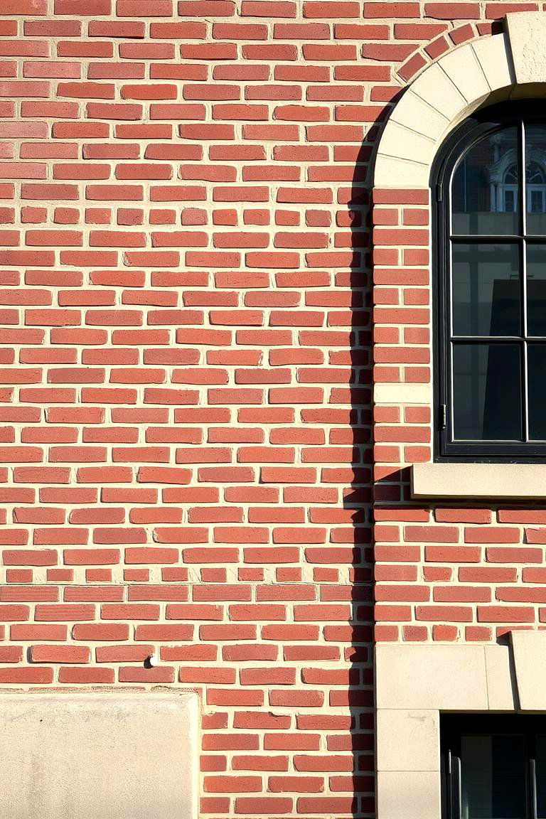 Rich Burgundy Brick with Off White Highlights - 24 Exterior Brick and Paint Color Combinations