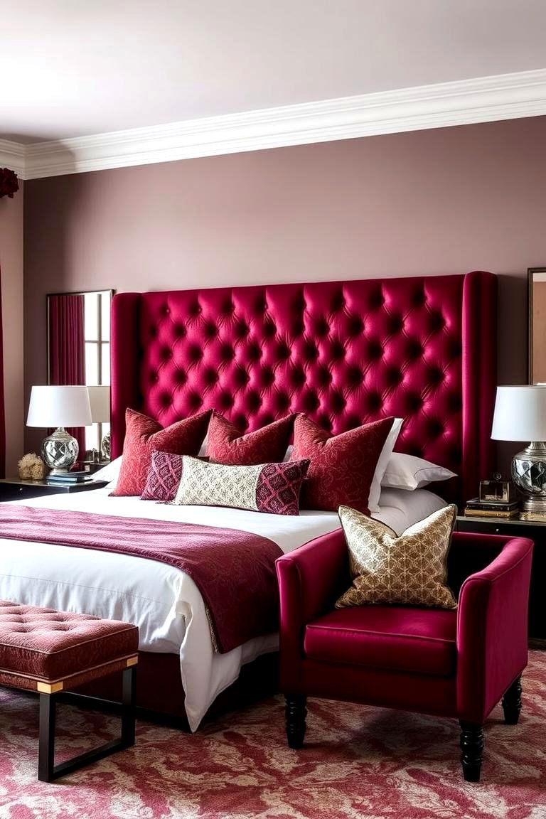 Rich Burgundy Upholstery - 24 Burgundy Bedroom Ideas