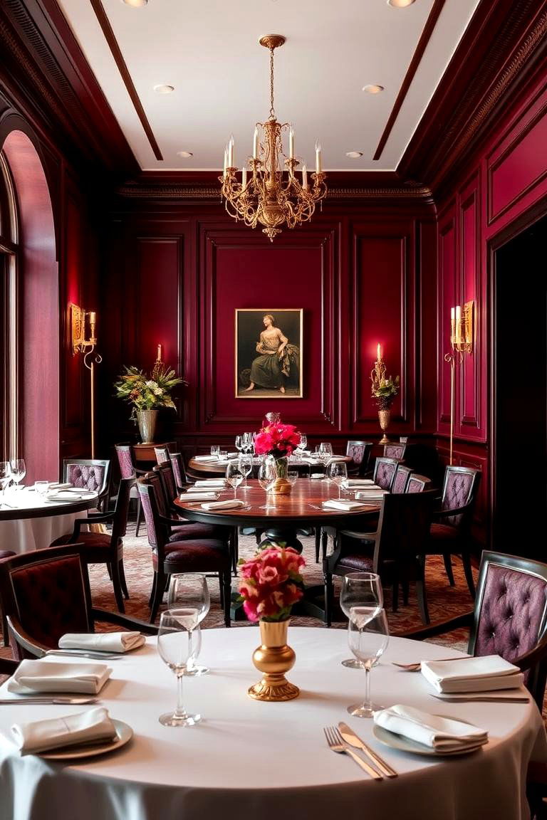 Rich Burgundy for Warmth and Drama - 24 Dining Room Paint Colors