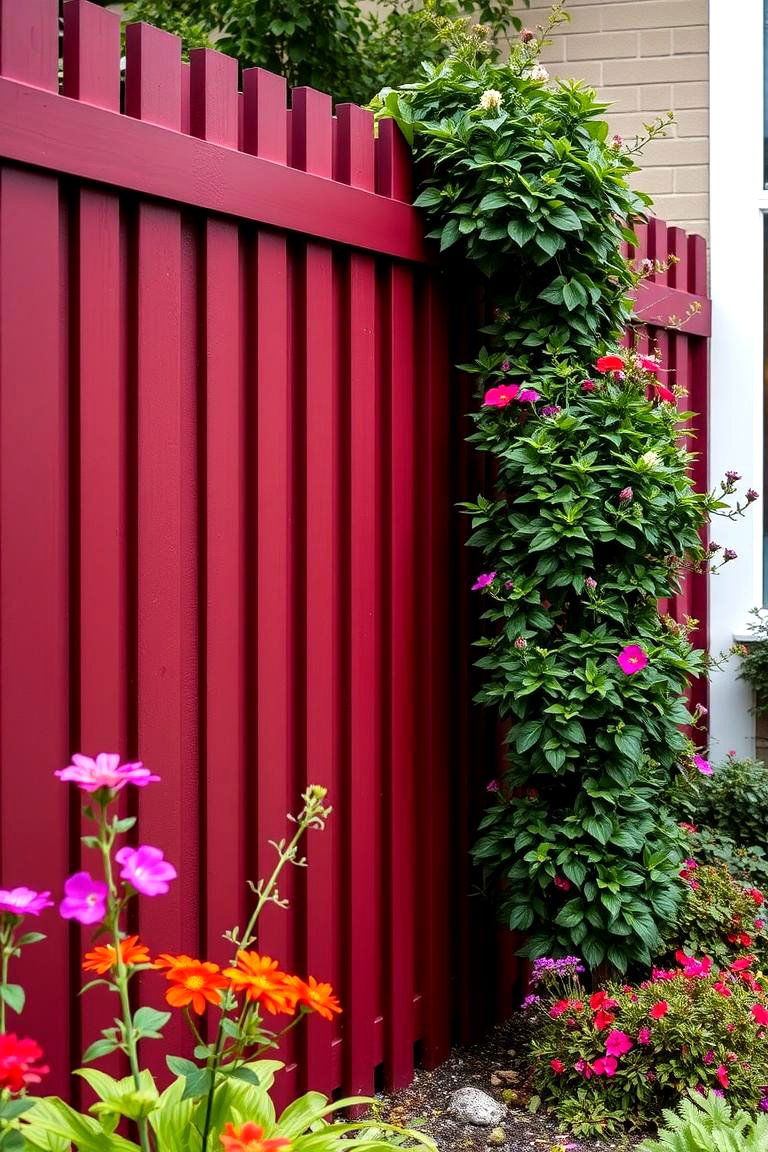 Rich Burgundy for a Deep Elegant Tone - 24 Fence Paint Colours
