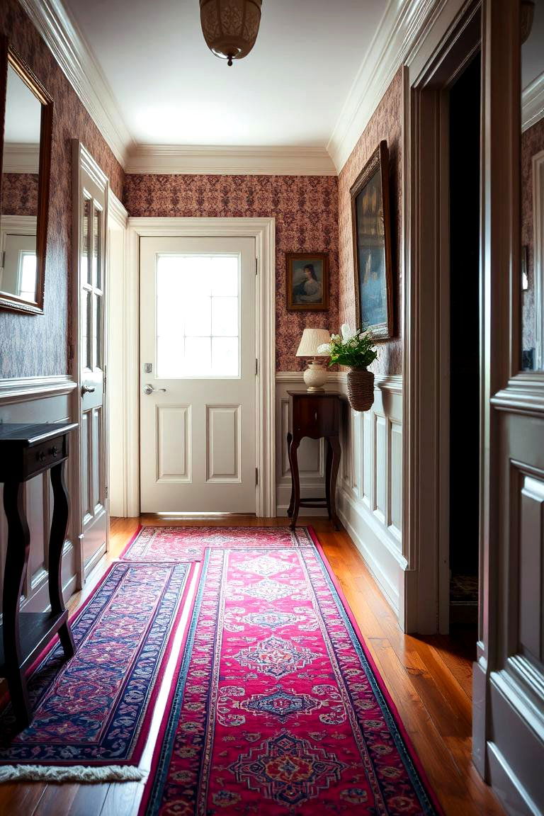 Rich Carpet Runners - 24 Victorian Hallway Ideas